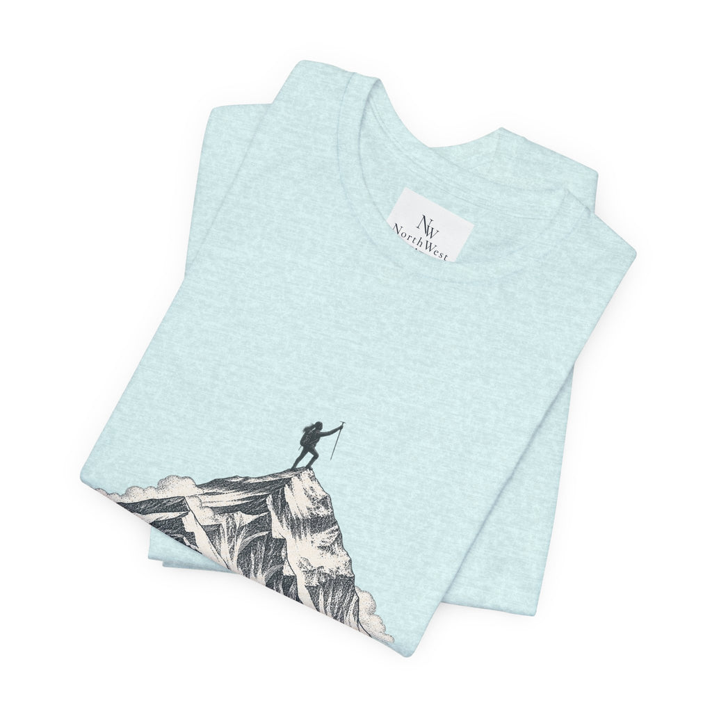 Everest Climber Tee — "She Made It" Mountain Summit Shirt (8848.86m)