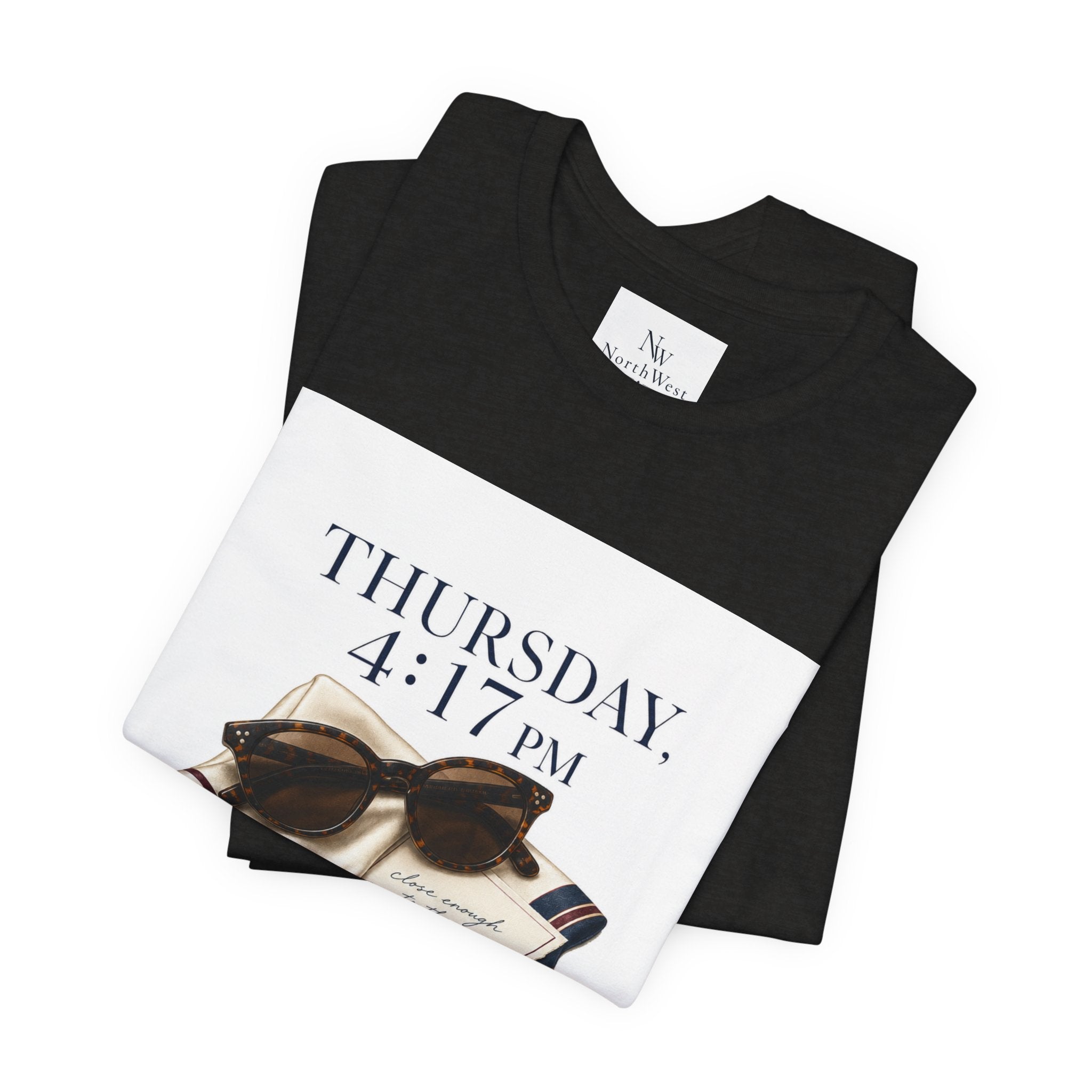 Her Weekend Starts Thursday Tee — 'Thursday, 4:17 PM' Coastal Vintage Graphic Shirt