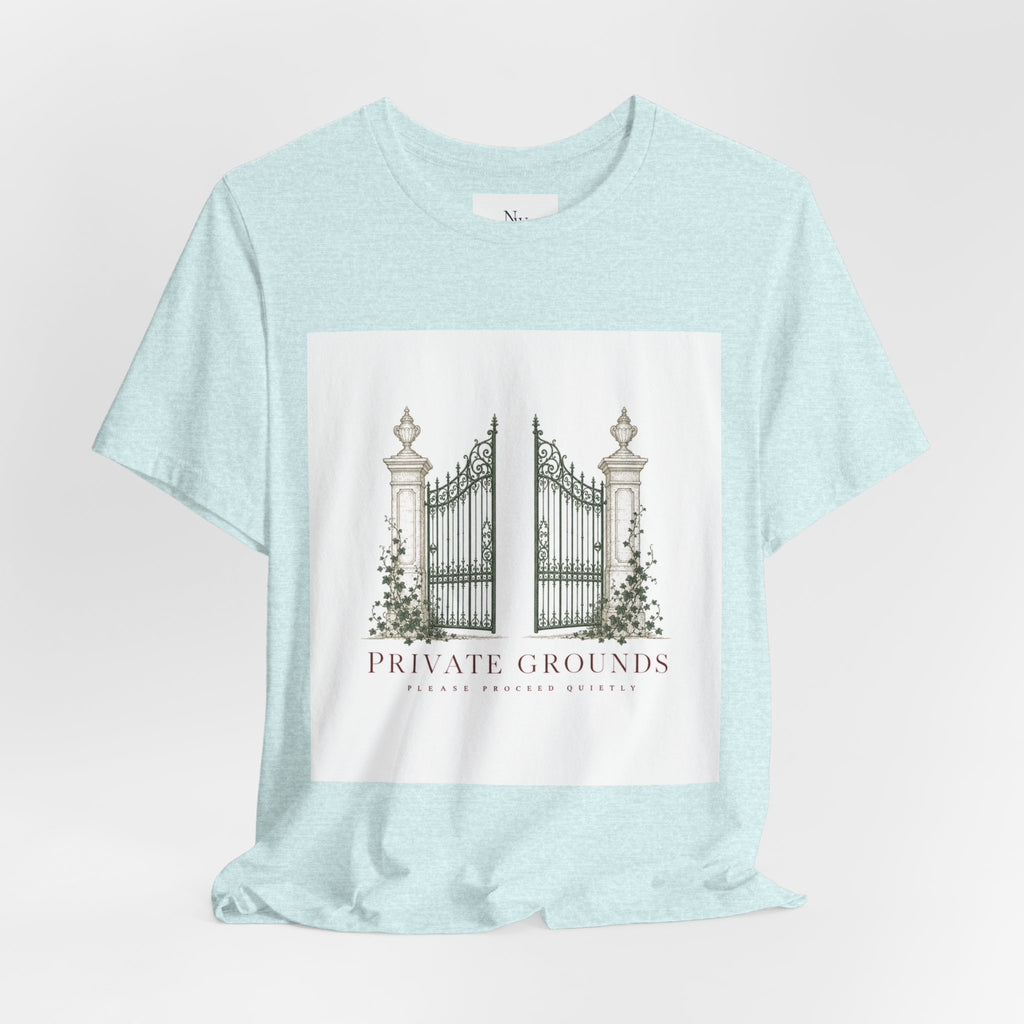 Private Grounds Tee — Vintage Garden Gate Graphic T‑Shirt