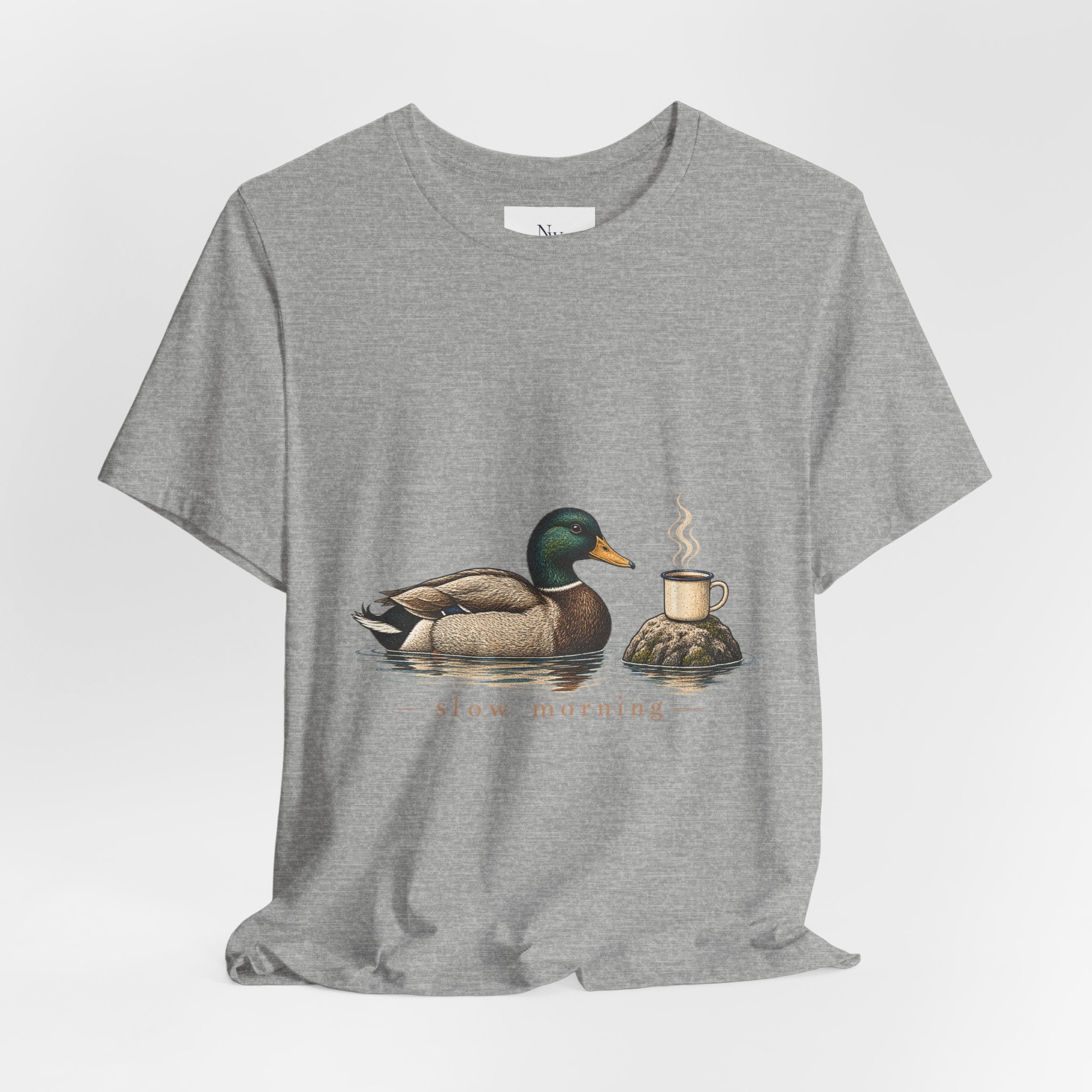 Slow Mornings Duck Tee — Cozy Cabin Nature Graphic T-Shirt