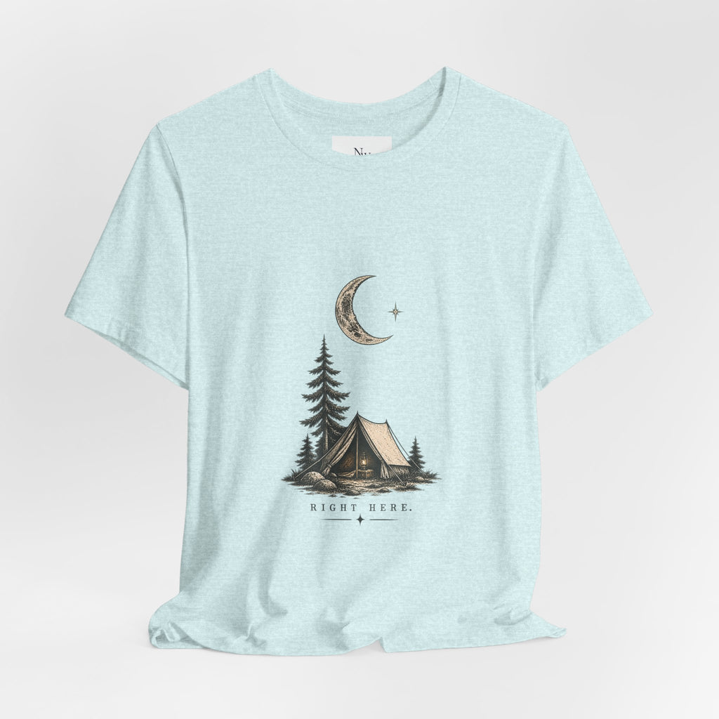Campfire Adventure T-Shirt — “This Must Be The Place” Scenic Camping Tee