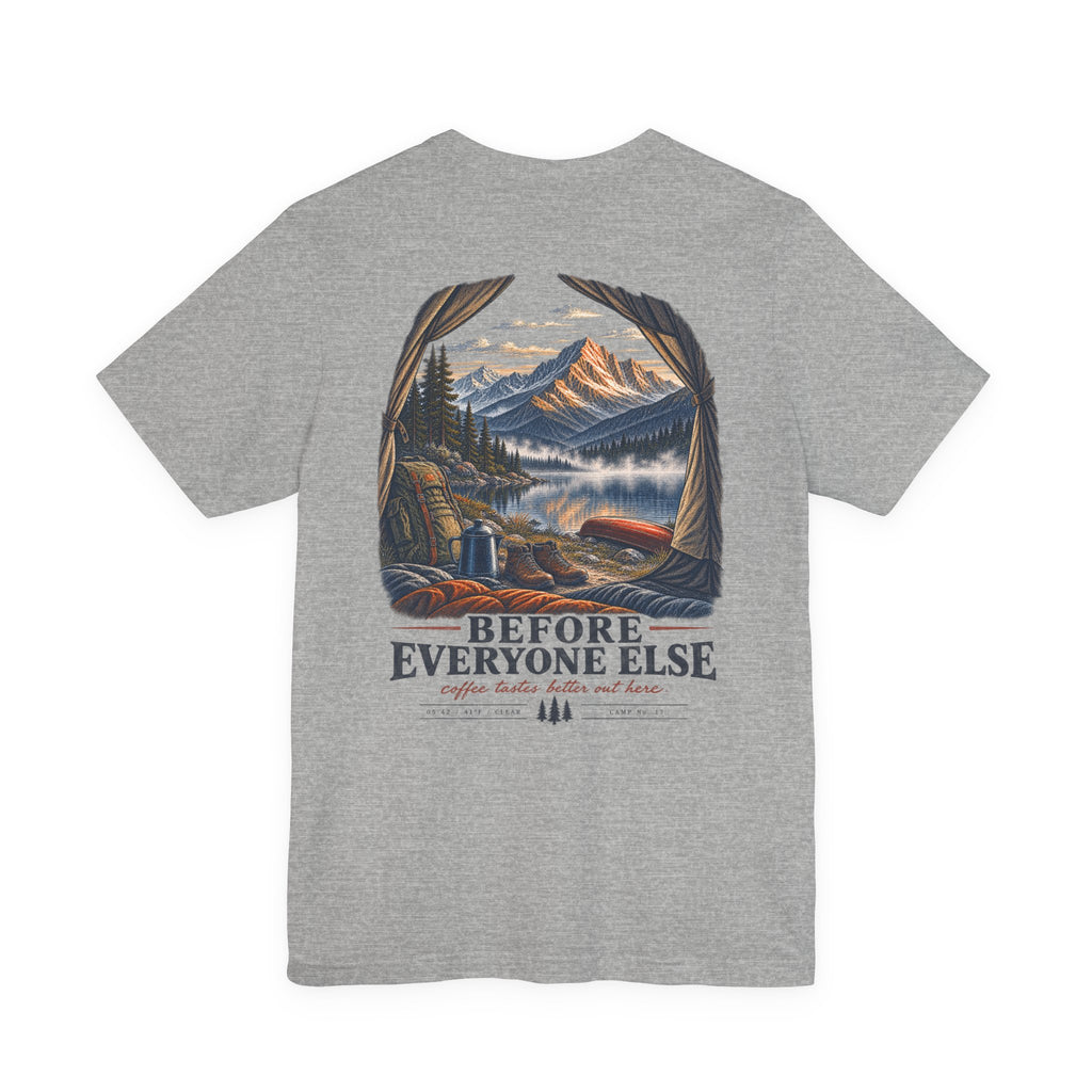 5:42 AM Camping T‑Shirt — "Before Everyone Else" Morning Coffee & Mountain Tee