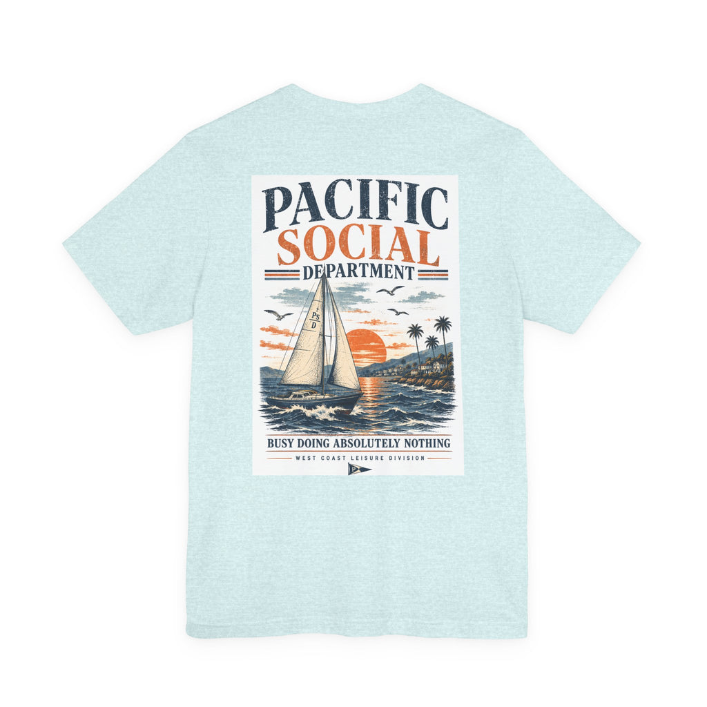 Pacific Social Sailboat Tee — Vintage Sunset Beach T-Shirt