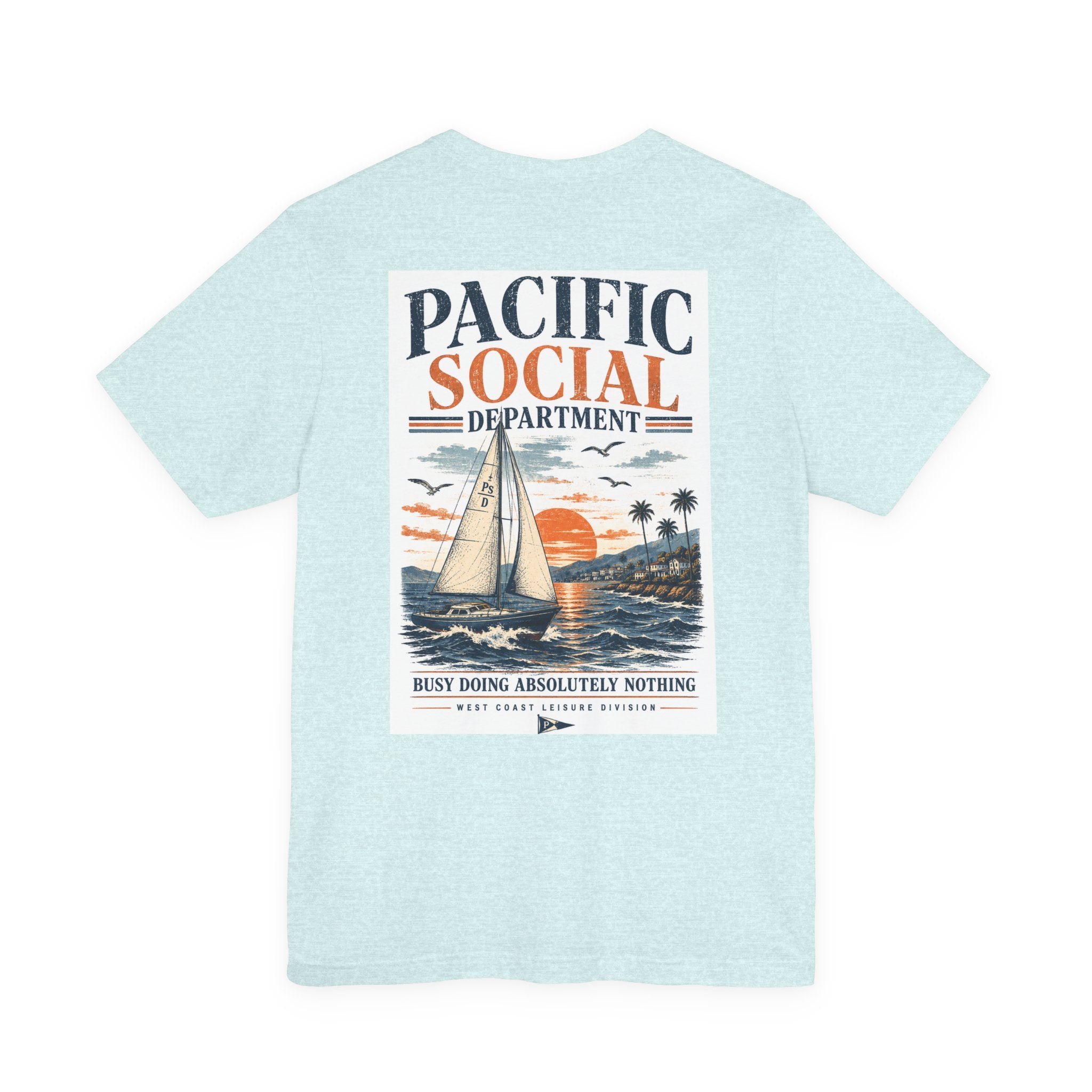 Pacific Social Sailboat Tee — Vintage Sunset Beach T-Shirt