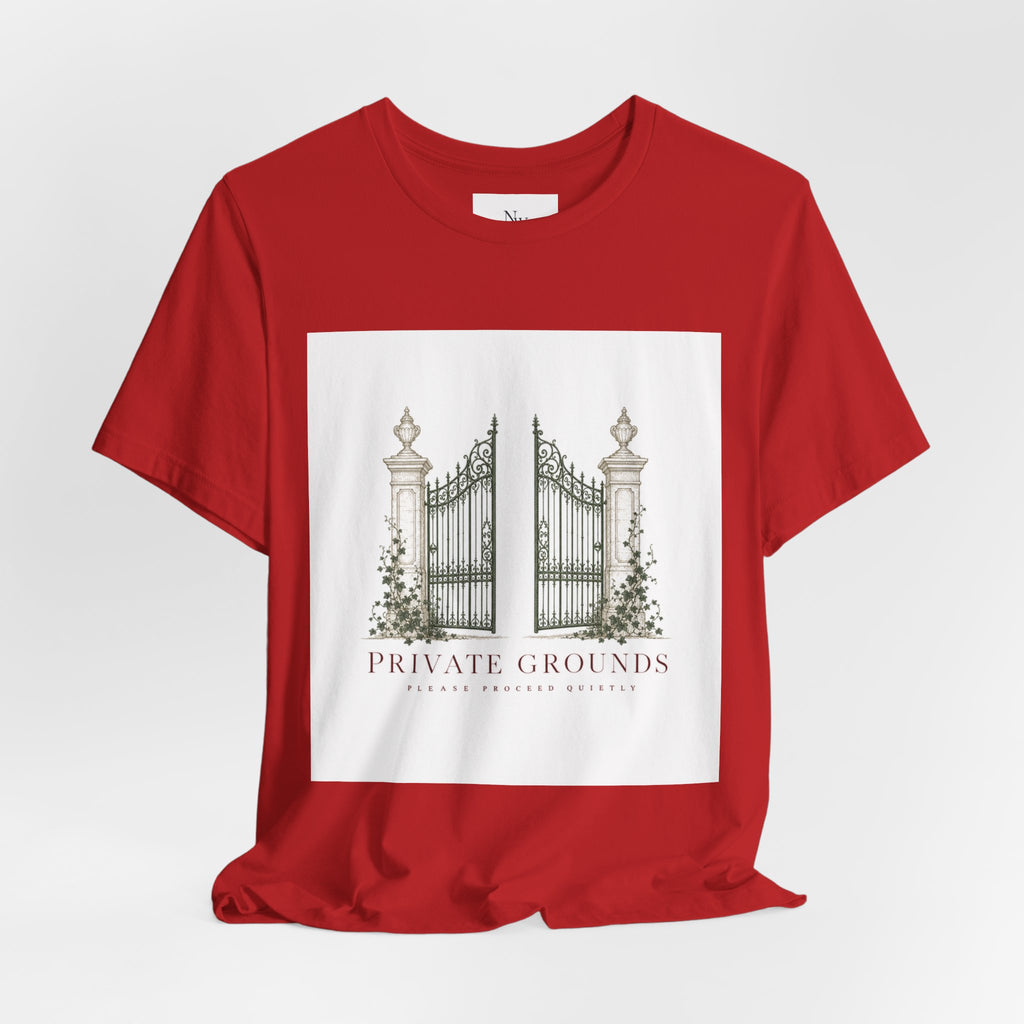 Private Grounds Tee — Vintage Garden Gate Graphic T‑Shirt