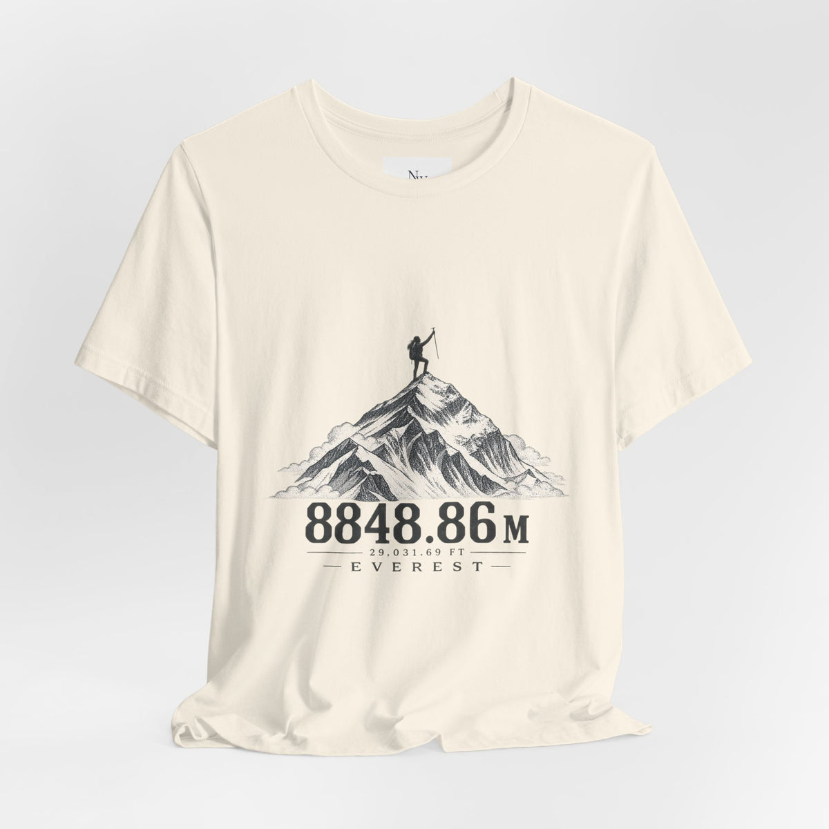 Everest Climber Tee — "She Made It" Mountain Summit Shirt (8848.86m)