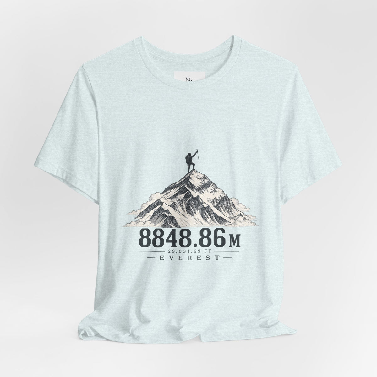 Everest Climber Tee — "She Made It" Mountain Summit Shirt (8848.86m)