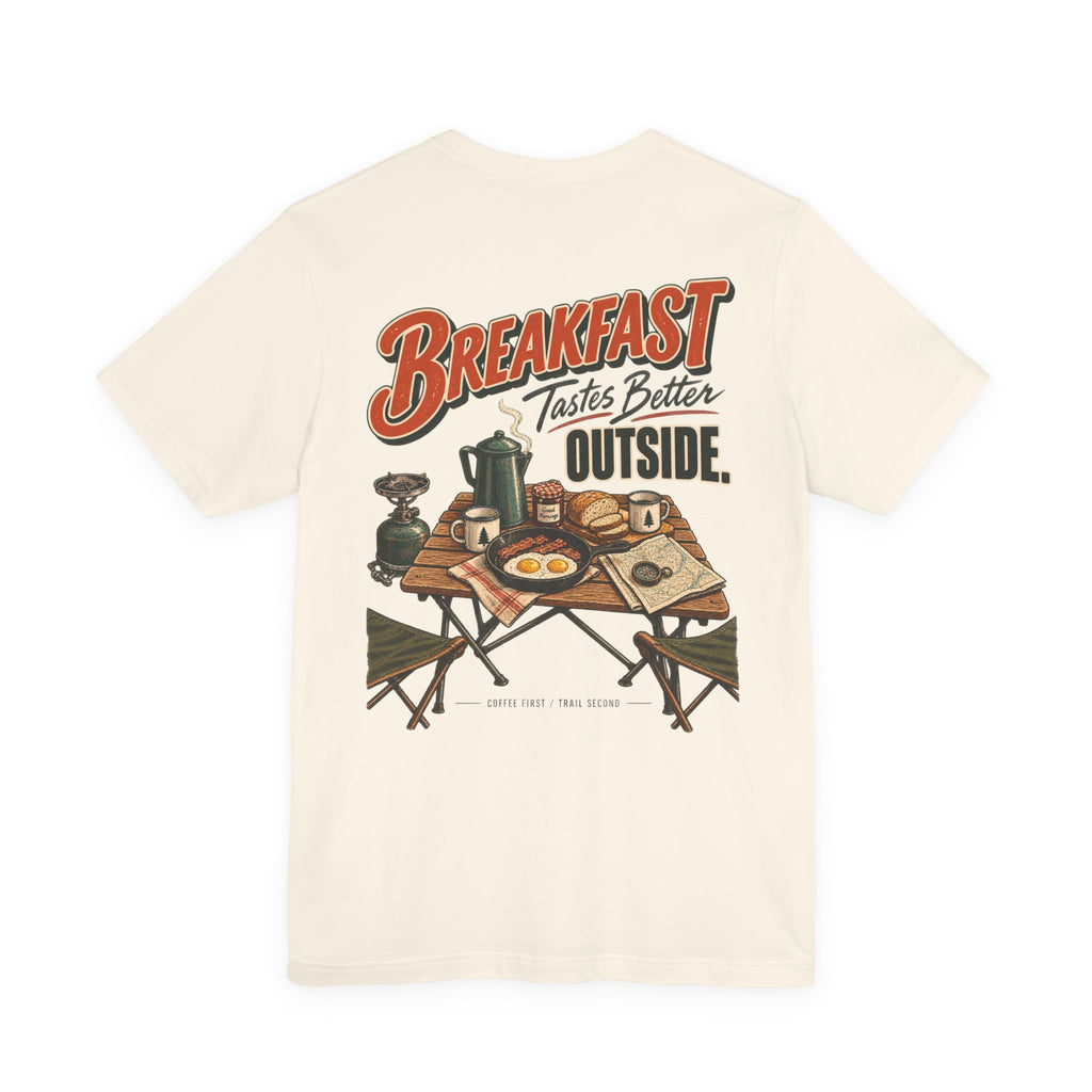 Camp Cook T‑Shirt — “Breakfast Tastes Better Outside” Camping Tee