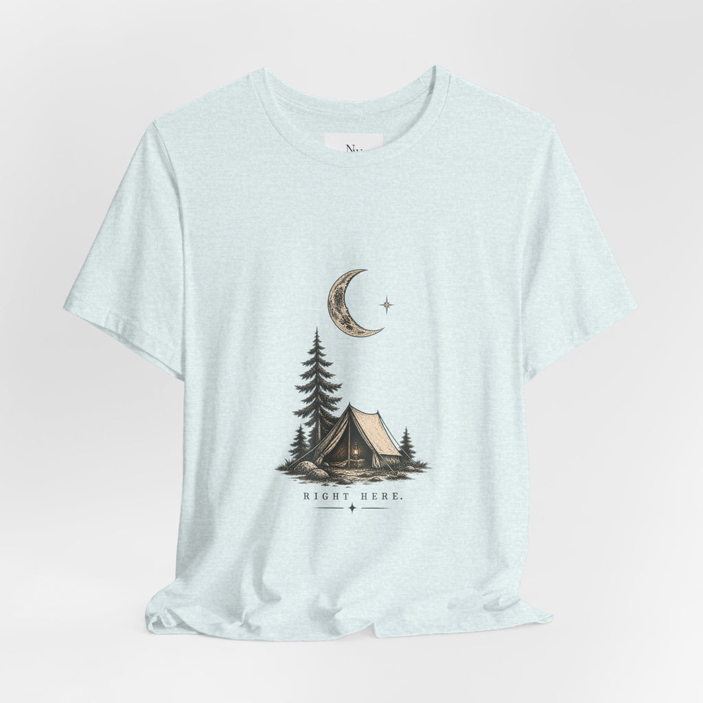 Campfire Adventure T-Shirt — “This Must Be The Place” Scenic Camping Tee
