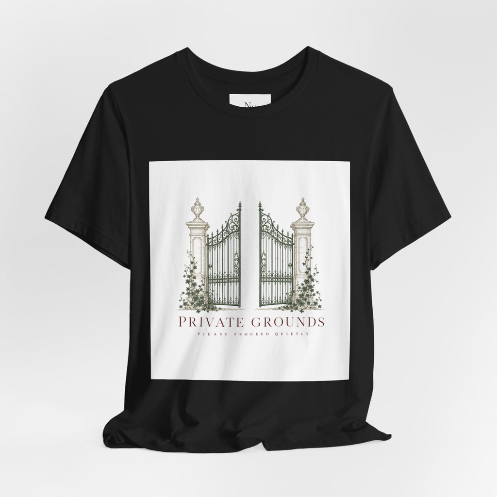 Private Grounds Tee — Vintage Garden Gate Graphic T‑Shirt
