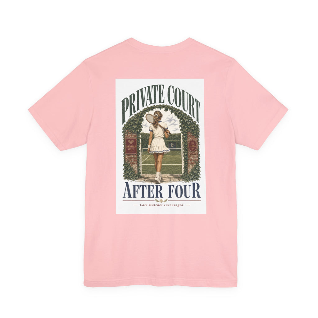 Private Court Tennis Tee — "After Four" Vintage Tennis Graphic T‑Shirt