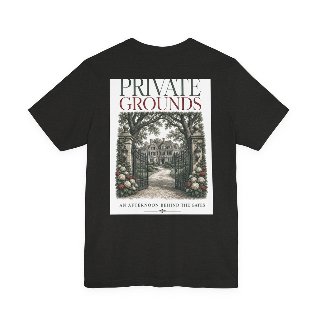 Private Grounds Tee — Vintage Garden Gate Graphic T‑Shirt