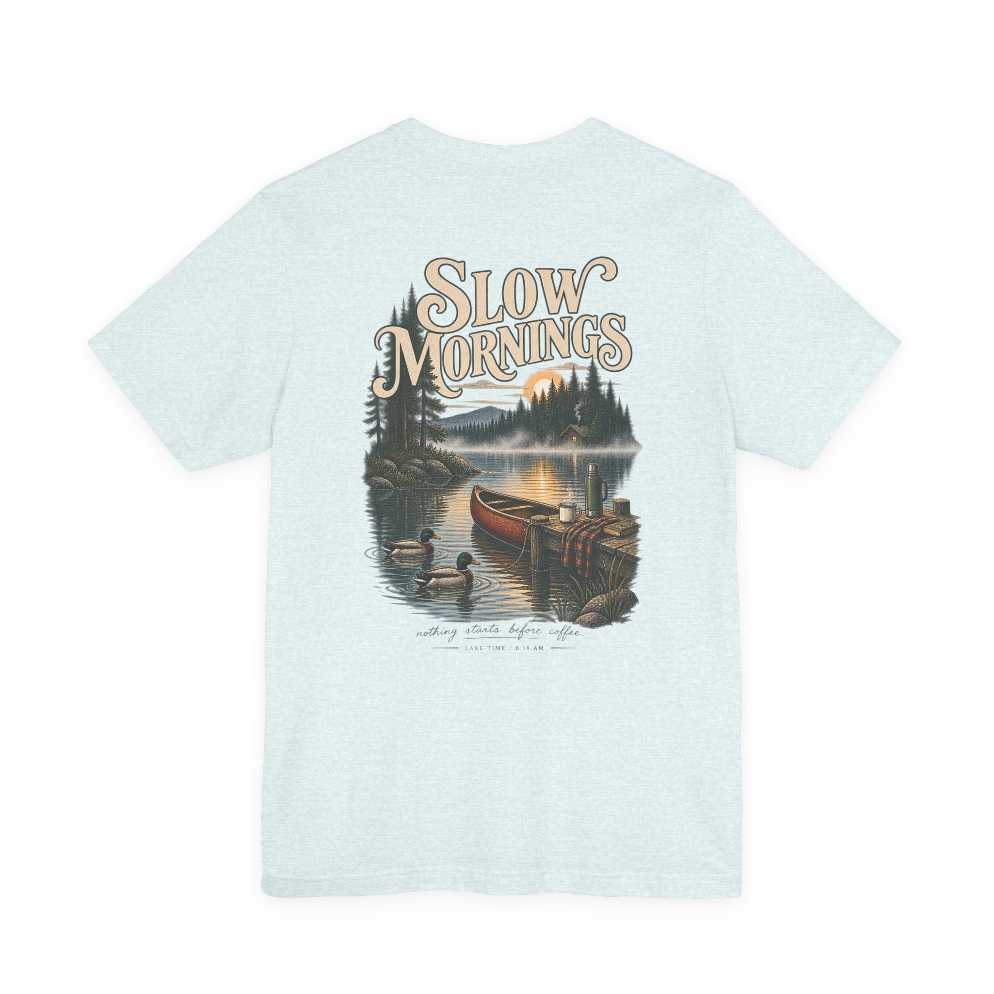 Slow Mornings Duck Tee — Cozy Cabin Nature Graphic T-Shirt