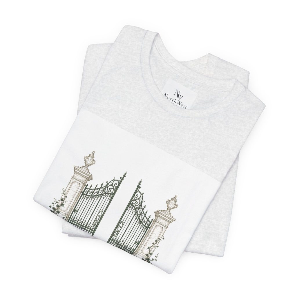 Private Grounds Tee — Vintage Garden Gate Graphic T‑Shirt