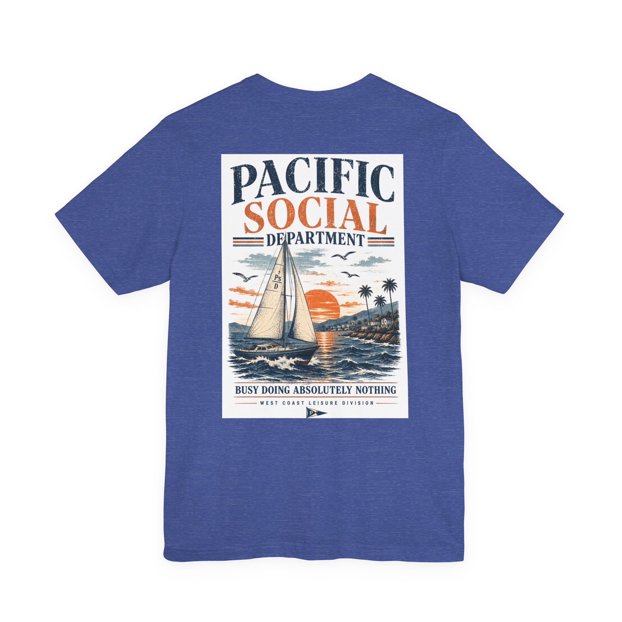 Pacific Social Sailboat Tee — Vintage Sunset Beach T-Shirt