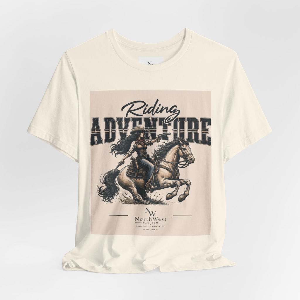 Cowgirl Riding Adventure Tee – Western Horseback Graphic T-Shirt