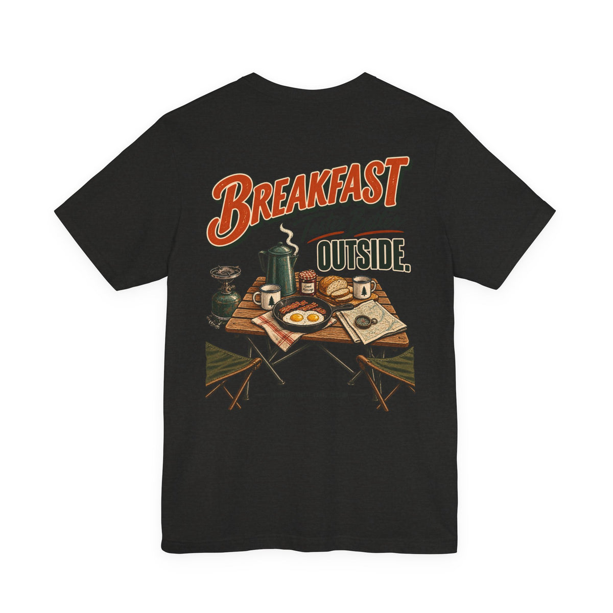 Camp Cook T‑Shirt — “Breakfast Tastes Better Outside” Camping Tee