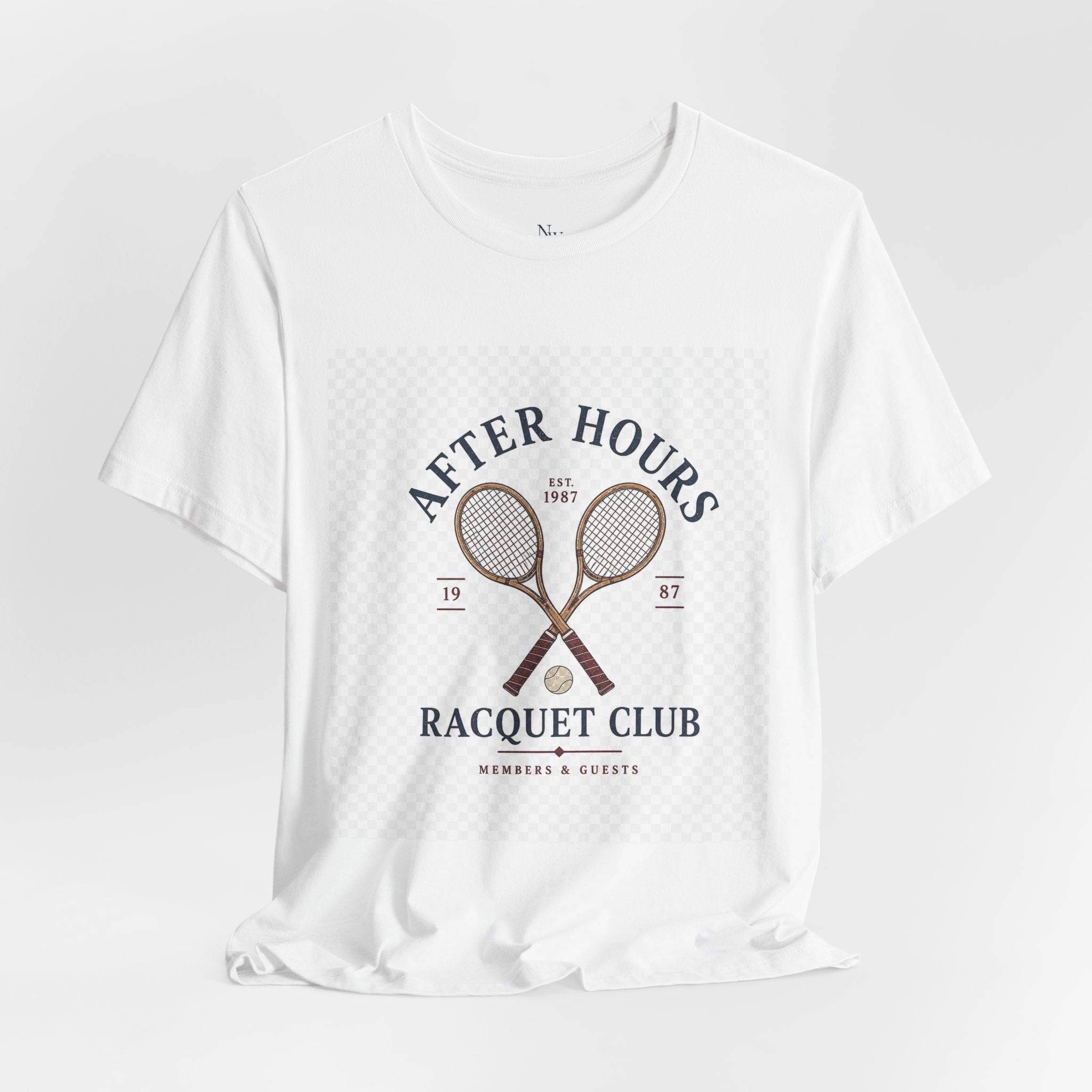 After Hours Racquet Club Tee — Vintage Tennis Graphic Short Sleeve Shirt