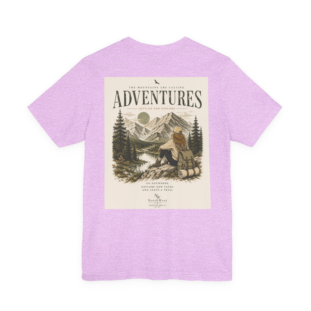 Adventures Hiking T-Shirt — "Let's Go and Explore" Vintage Outdoor Graphic Tee