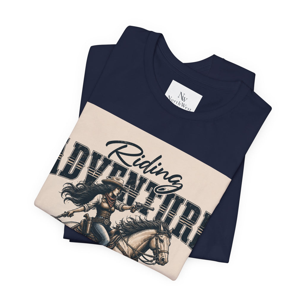 Cowgirl Riding Adventure Tee – Western Horseback Graphic T-Shirt