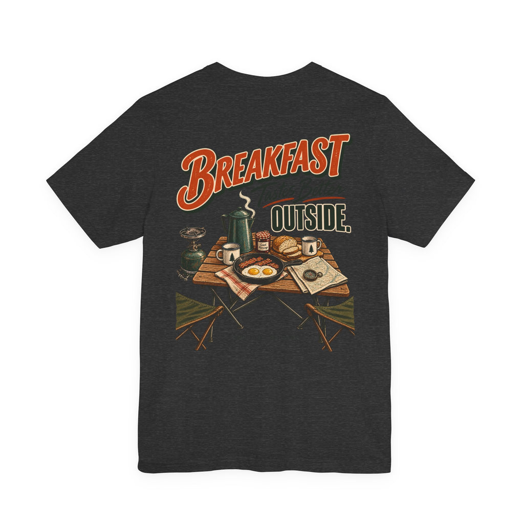 Camp Cook T‑Shirt — “Breakfast Tastes Better Outside” Camping Tee
