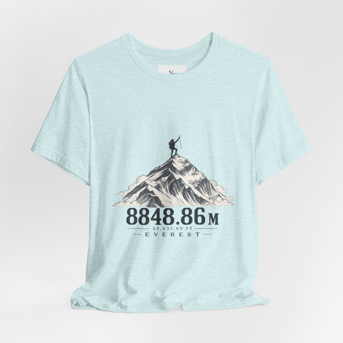 Everest Climber Tee — "She Made It" Mountain Summit Shirt (8848.86m)
