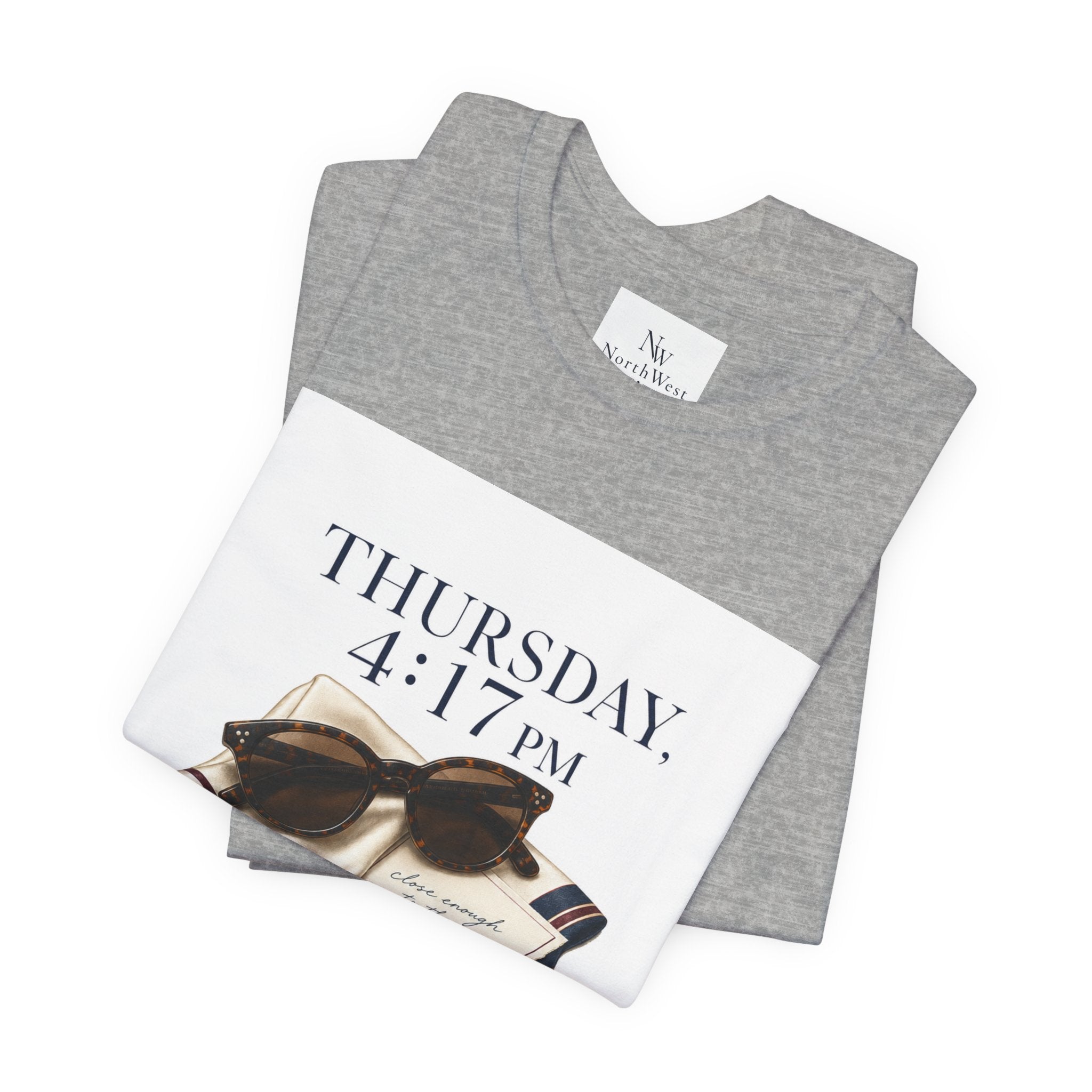 Her Weekend Starts Thursday Tee — 'Thursday, 4:17 PM' Coastal Vintage Graphic Shirt