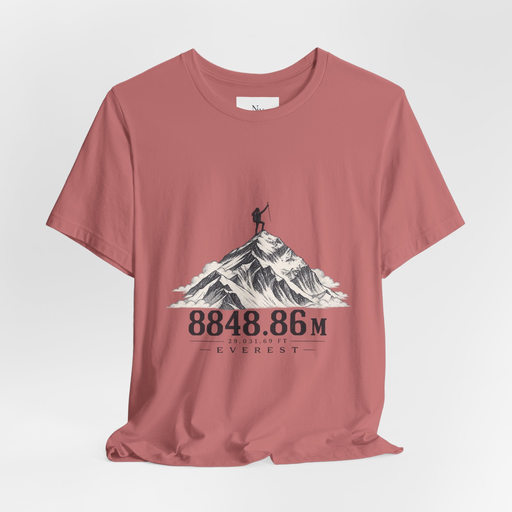 Everest Climber Tee — "She Made It" Mountain Summit Shirt (8848.86m)