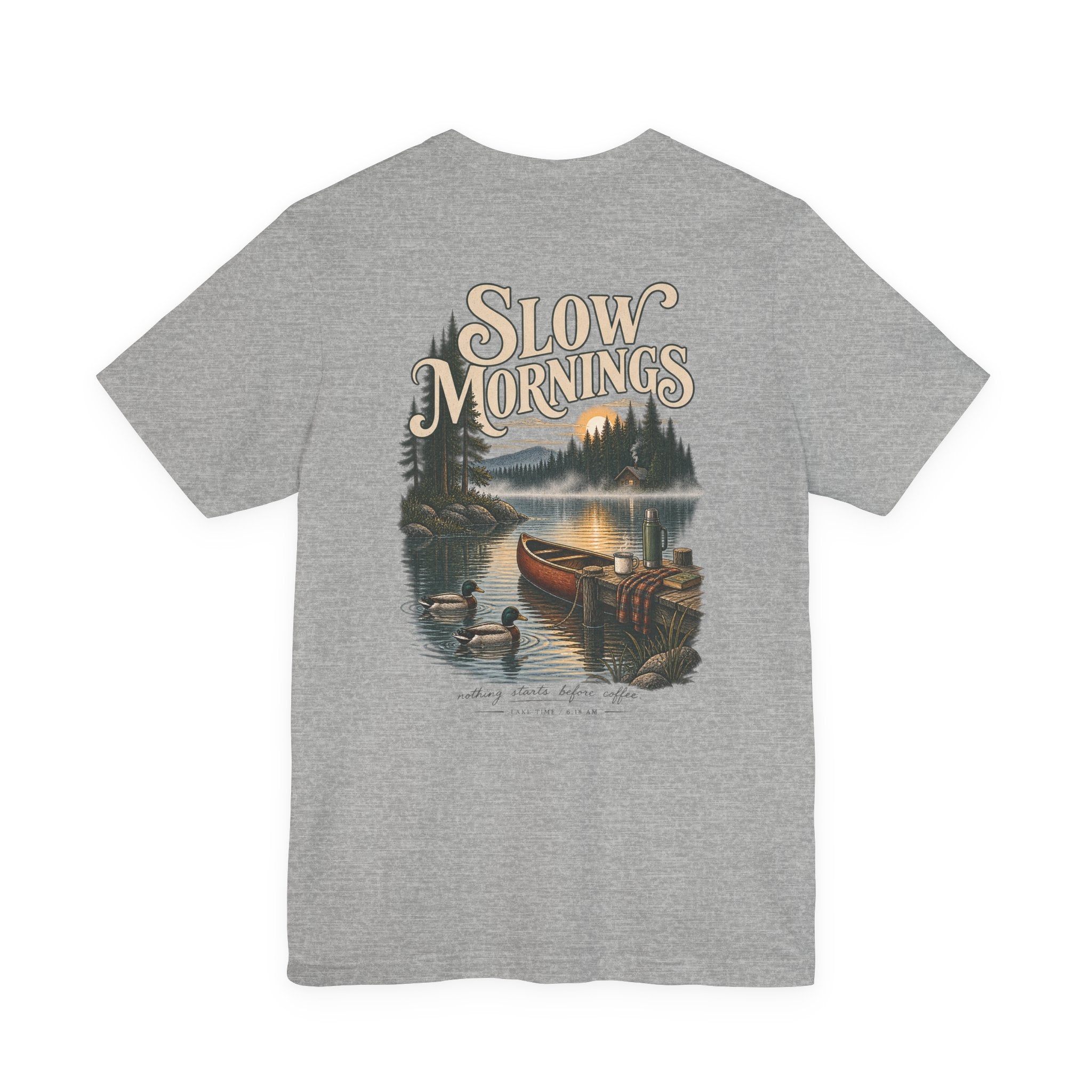 Slow Mornings Duck Tee — Cozy Cabin Nature Graphic T-Shirt
