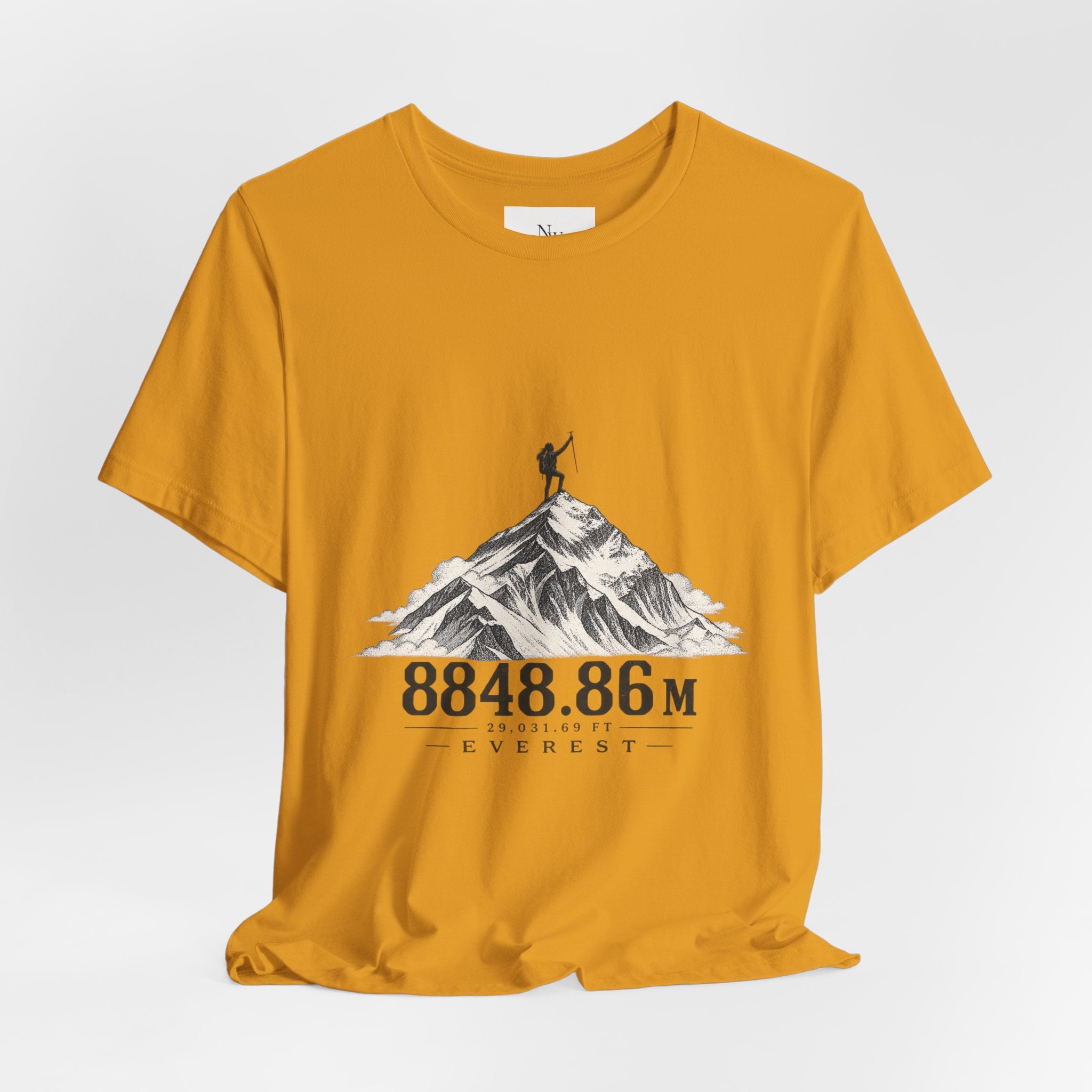 Everest Climber Tee — "She Made It" Mountain Summit Shirt (8848.86m)