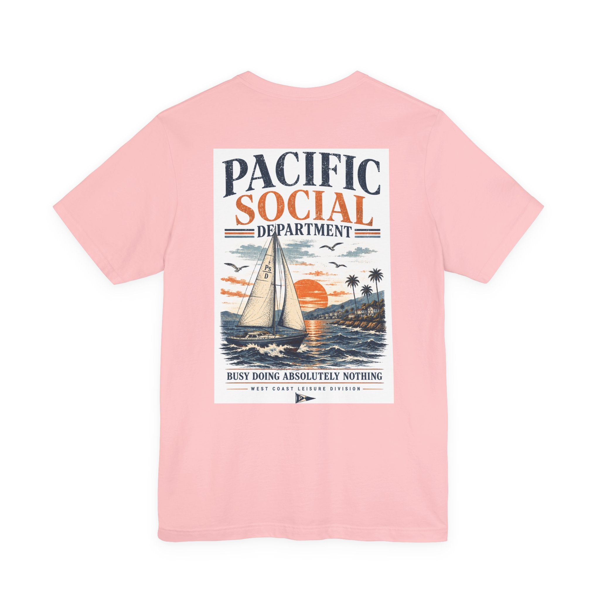Pacific Social Sailboat Tee — Vintage Sunset Beach T-Shirt