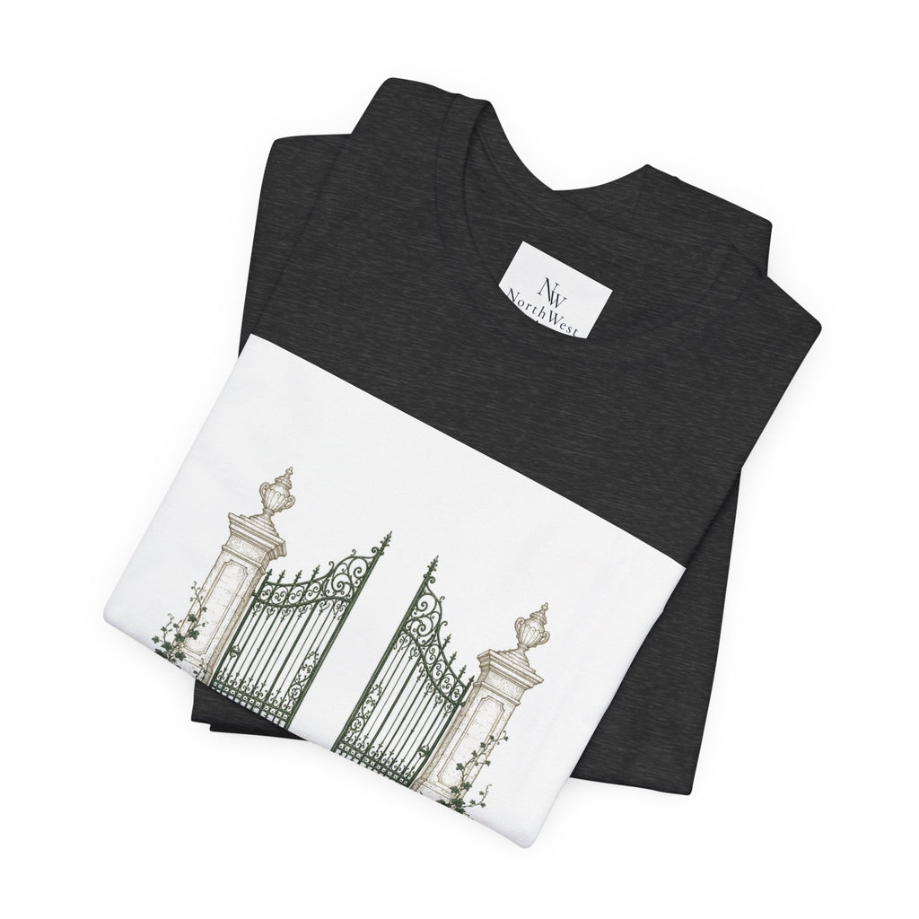 Private Grounds Tee — Vintage Garden Gate Graphic T‑Shirt