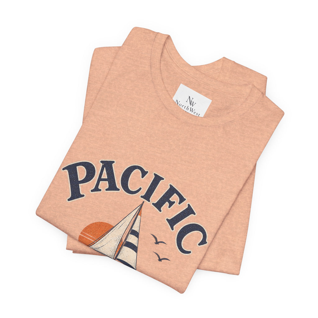 Pacific Social Sailboat Tee — Vintage Sunset Beach T-Shirt