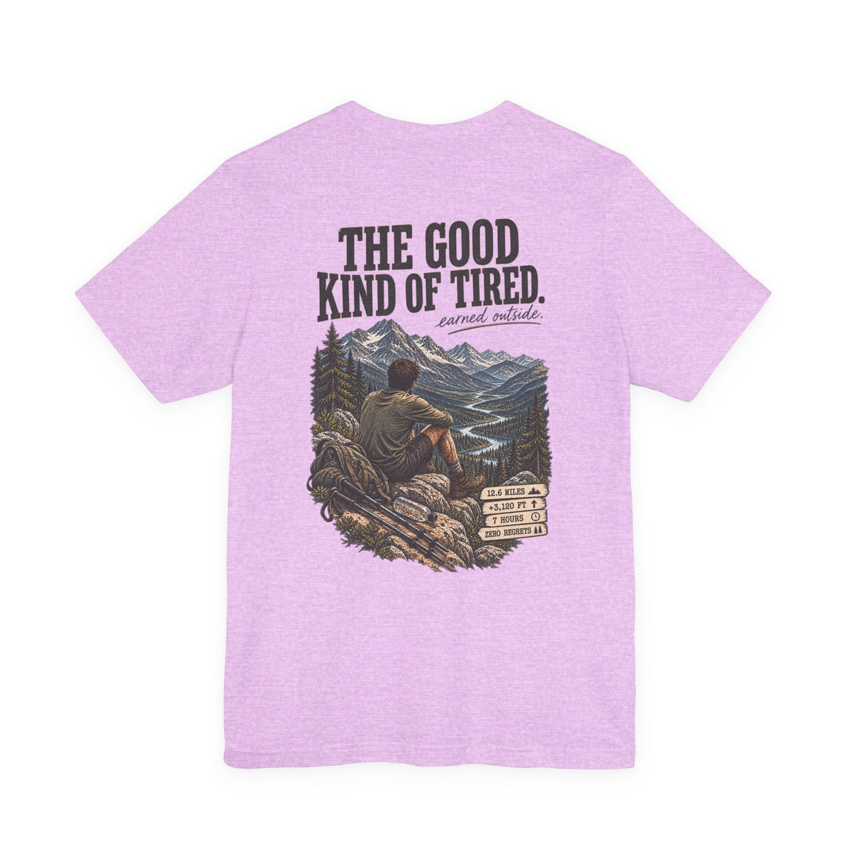 Hiking T-Shirt — “The Good Kind of Tired” 12.6 mi Adventure Tee