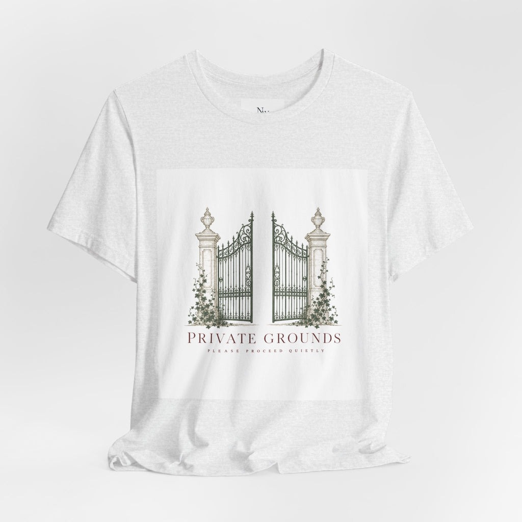 Private Grounds Tee — Vintage Garden Gate Graphic T‑Shirt