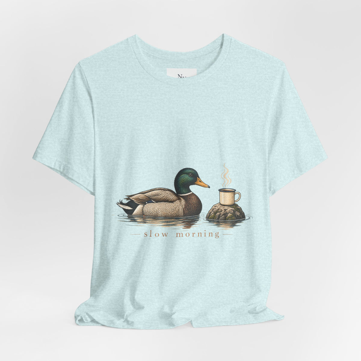 Slow Mornings Duck Tee — Cozy Cabin Nature Graphic T-Shirt