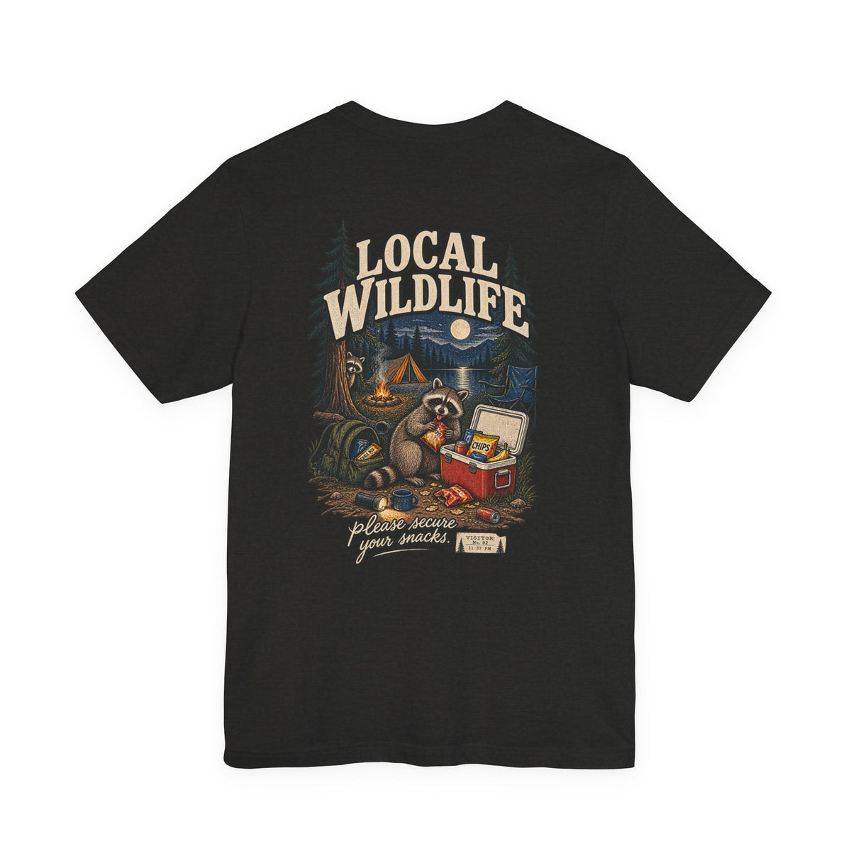 Local Wildlife Raccoon Camping Tee