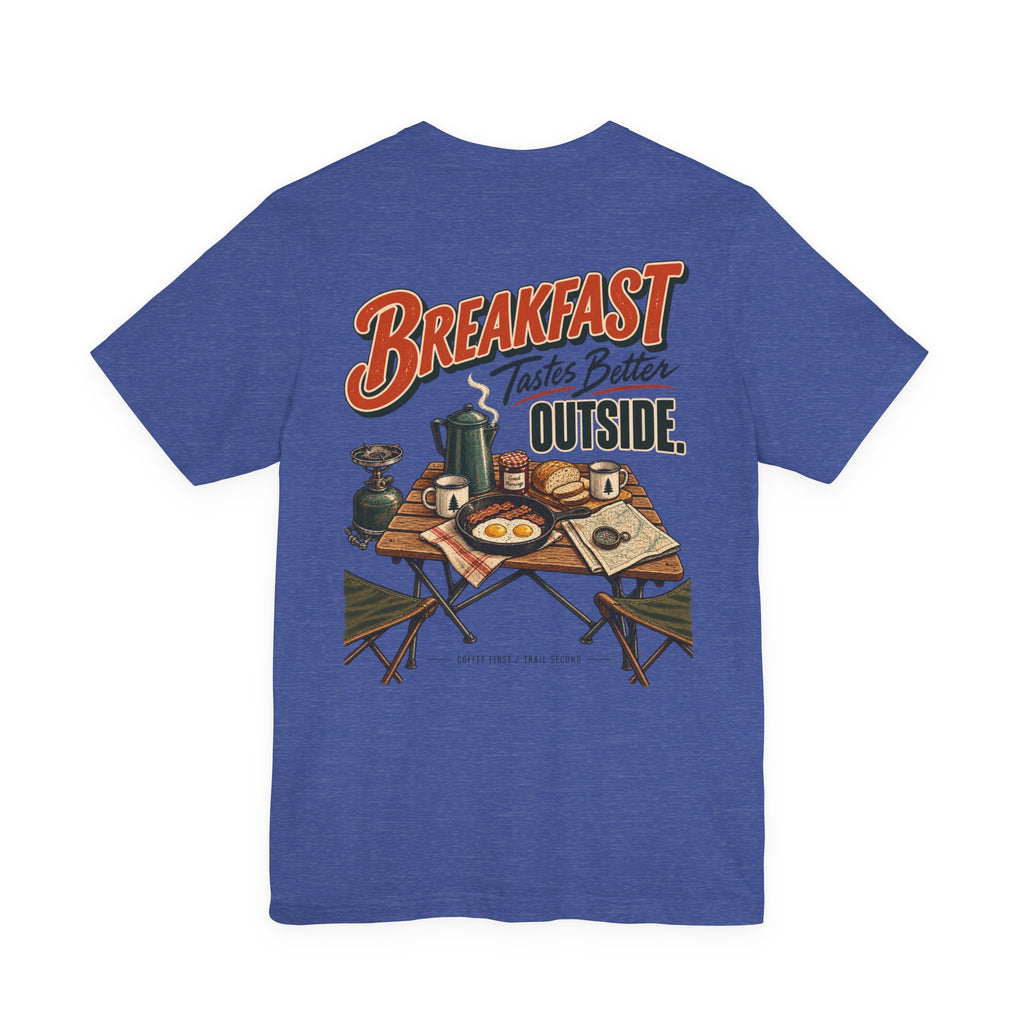 Camp Cook T‑Shirt — “Breakfast Tastes Better Outside” Camping Tee
