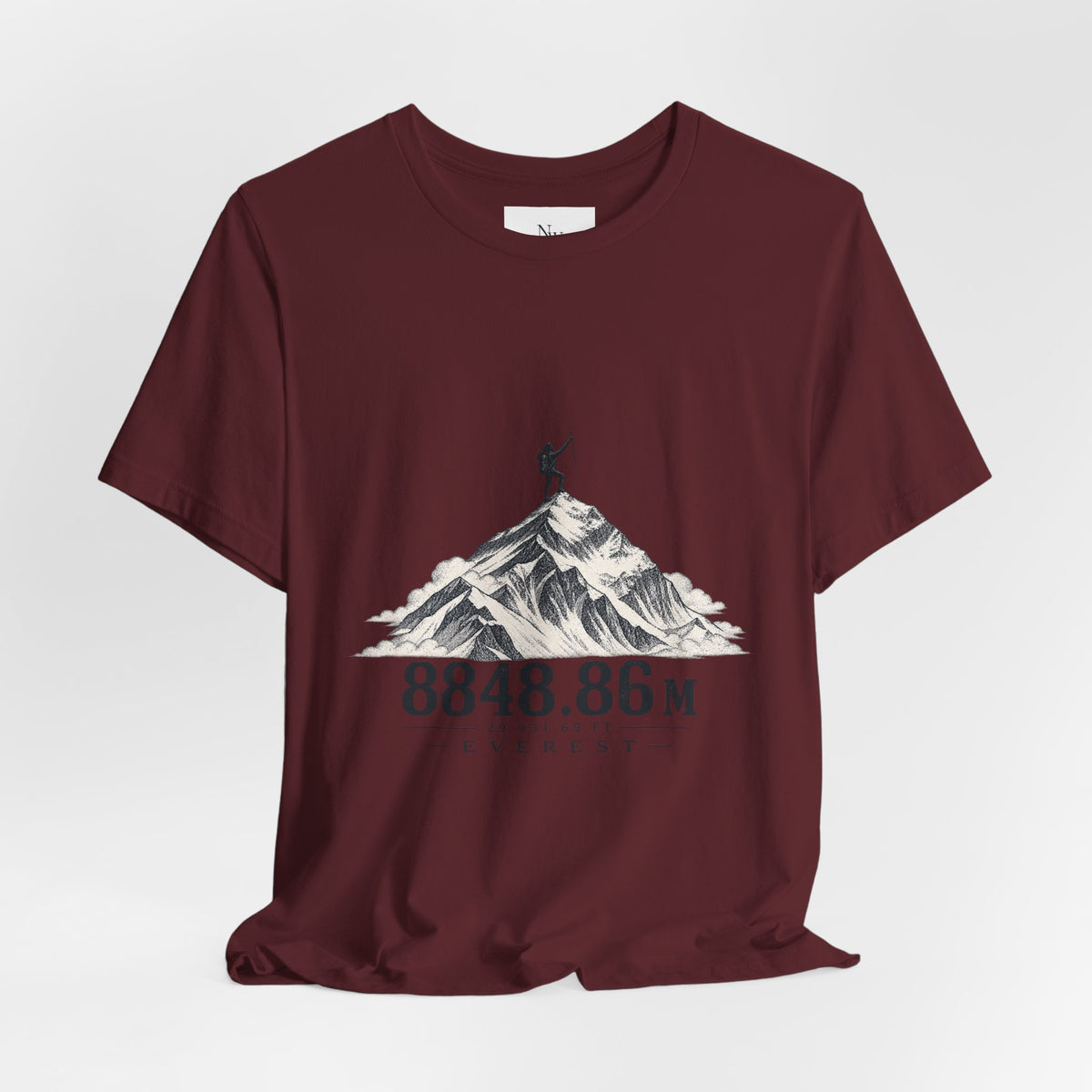 Everest Climber Tee — "She Made It" Mountain Summit Shirt (8848.86m)