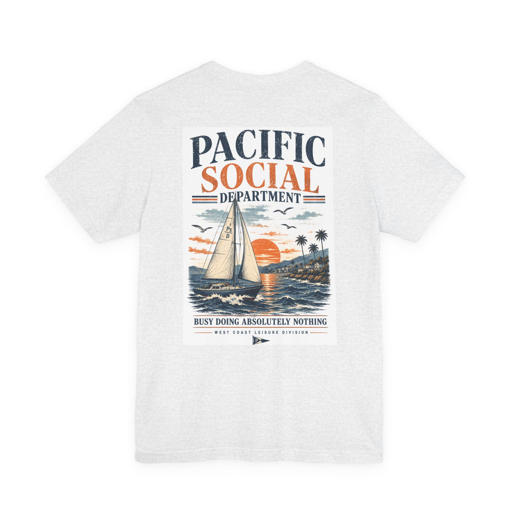 Pacific Social Sailboat Tee — Vintage Sunset Beach T-Shirt