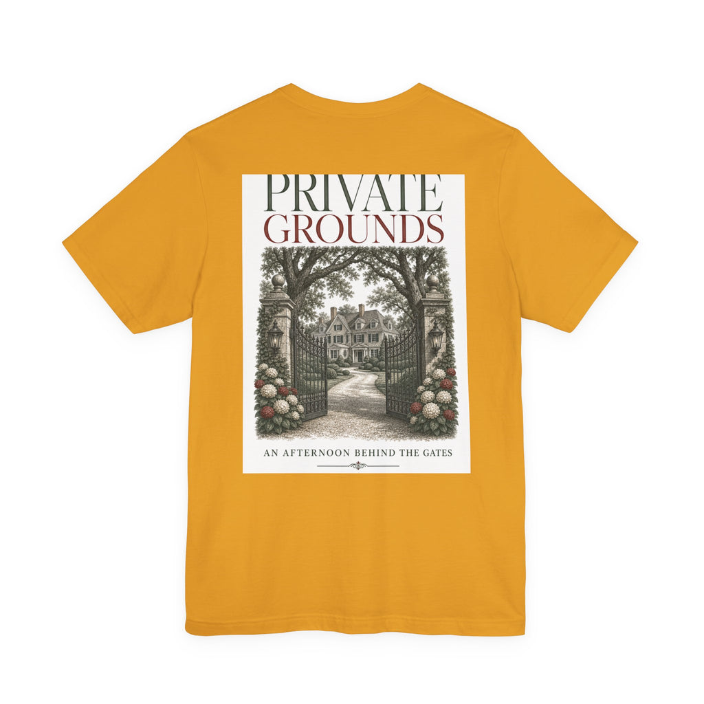Private Grounds Tee — Vintage Garden Gate Graphic T‑Shirt