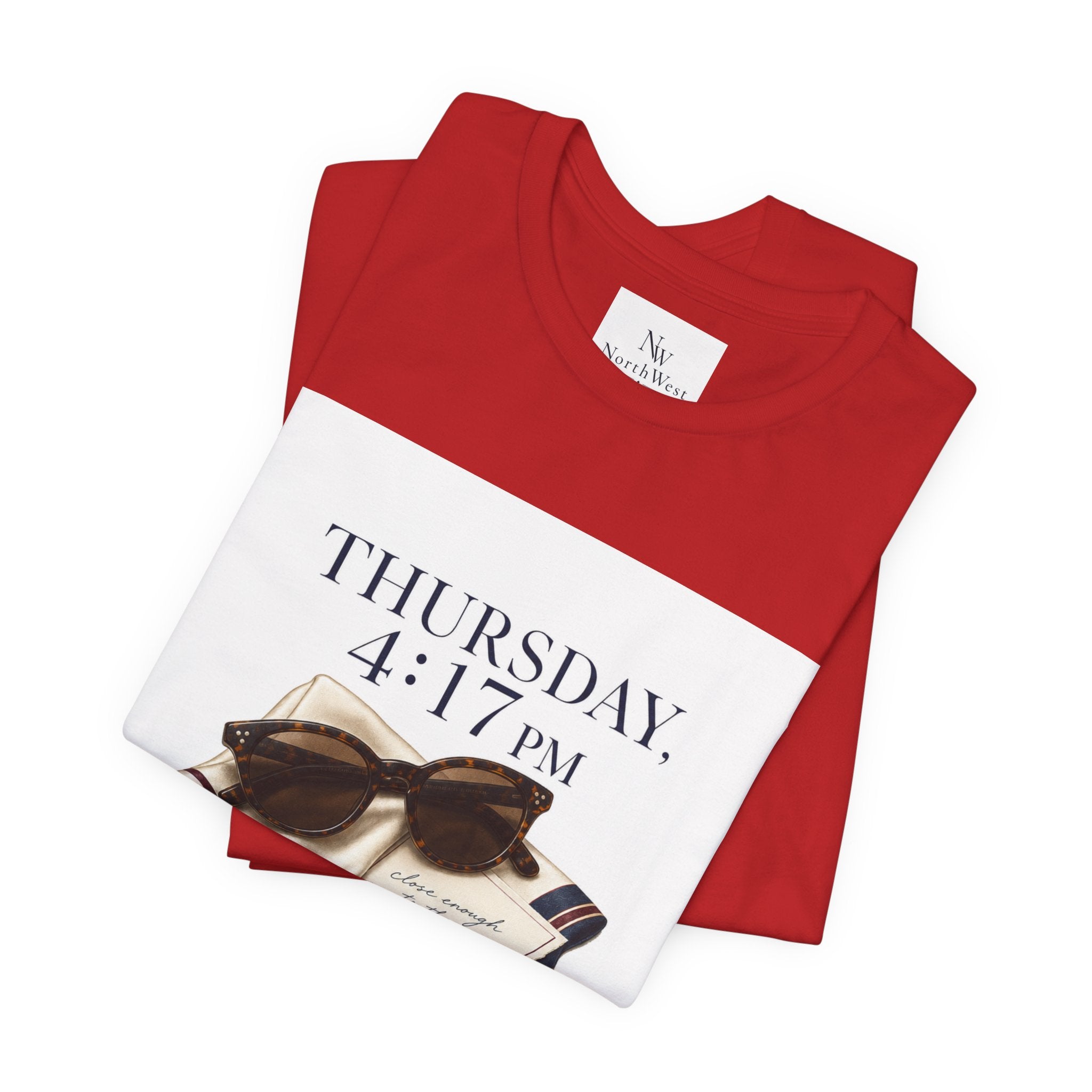 Her Weekend Starts Thursday Tee — 'Thursday, 4:17 PM' Coastal Vintage Graphic Shirt