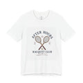 After Hours Racquet Club Tee — Vintage Tennis Graphic Short Sleeve Shirt