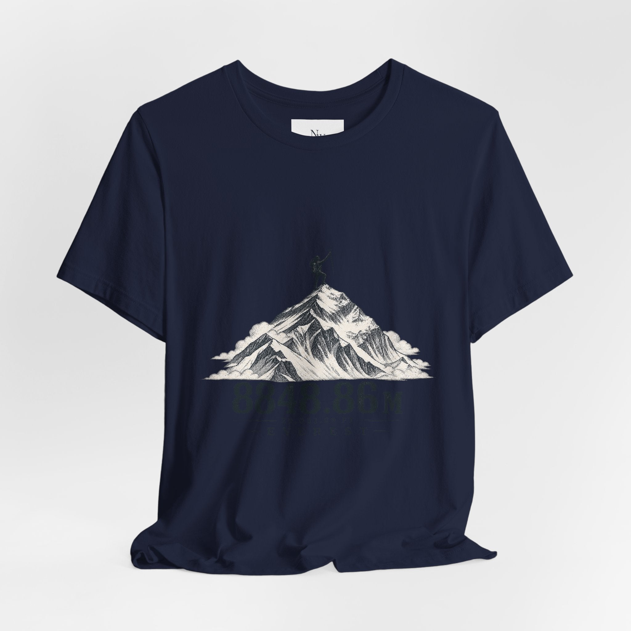Everest Climber Tee — "She Made It" Mountain Summit Shirt (8848.86m)