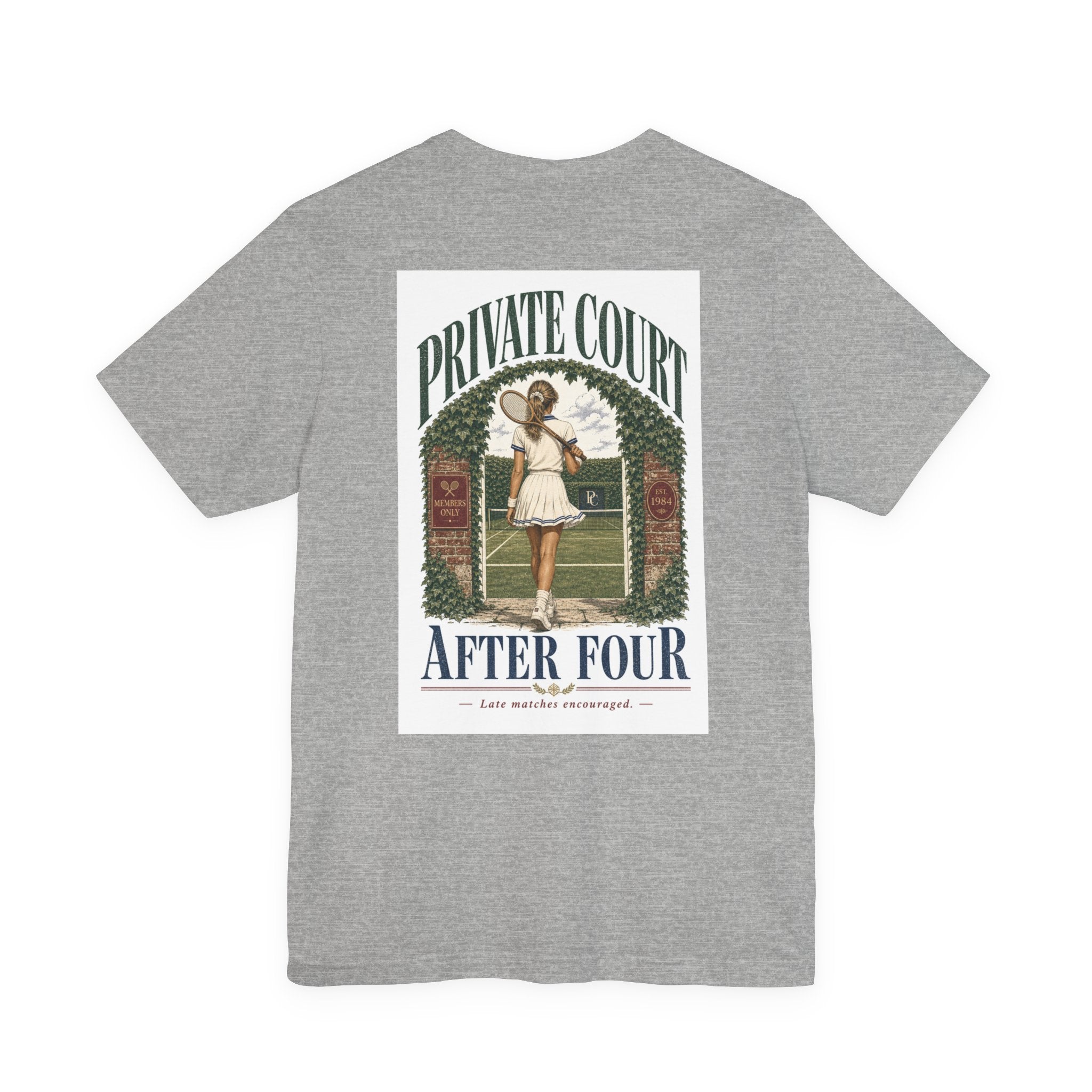 Private Court Tennis Tee — "After Four" Vintage Tennis Graphic T‑Shirt