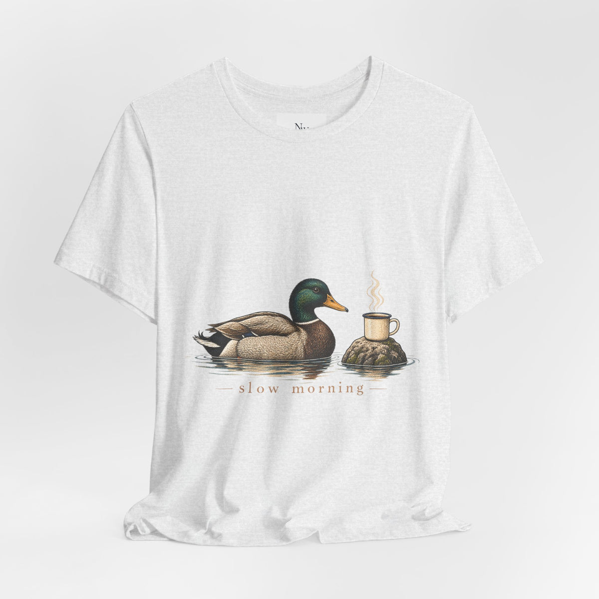 Slow Mornings Duck Tee — Cozy Cabin Nature Graphic T-Shirt