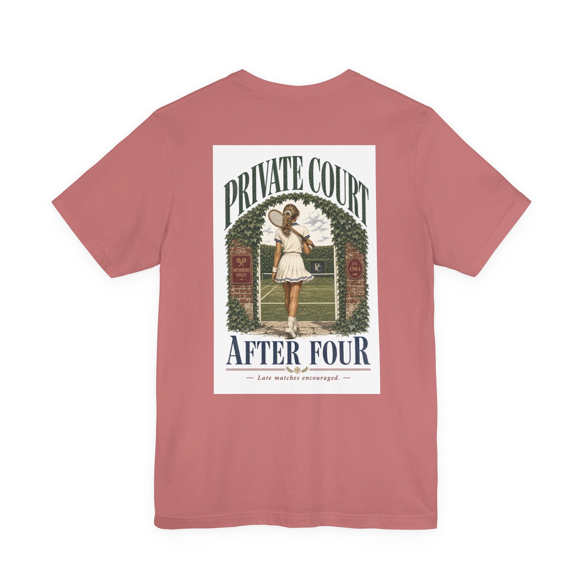 Private Court Tennis Tee — "After Four" Vintage Tennis Graphic T‑Shirt