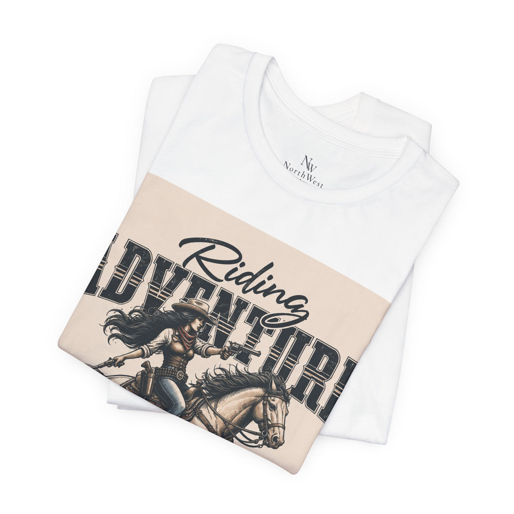 Cowgirl Riding Adventure Tee – Western Horseback Graphic T-Shirt