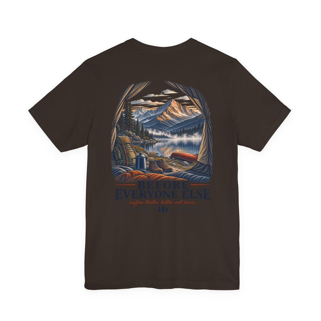 5:42 AM Camping T‑Shirt — "Before Everyone Else" Morning Coffee & Mountain Tee