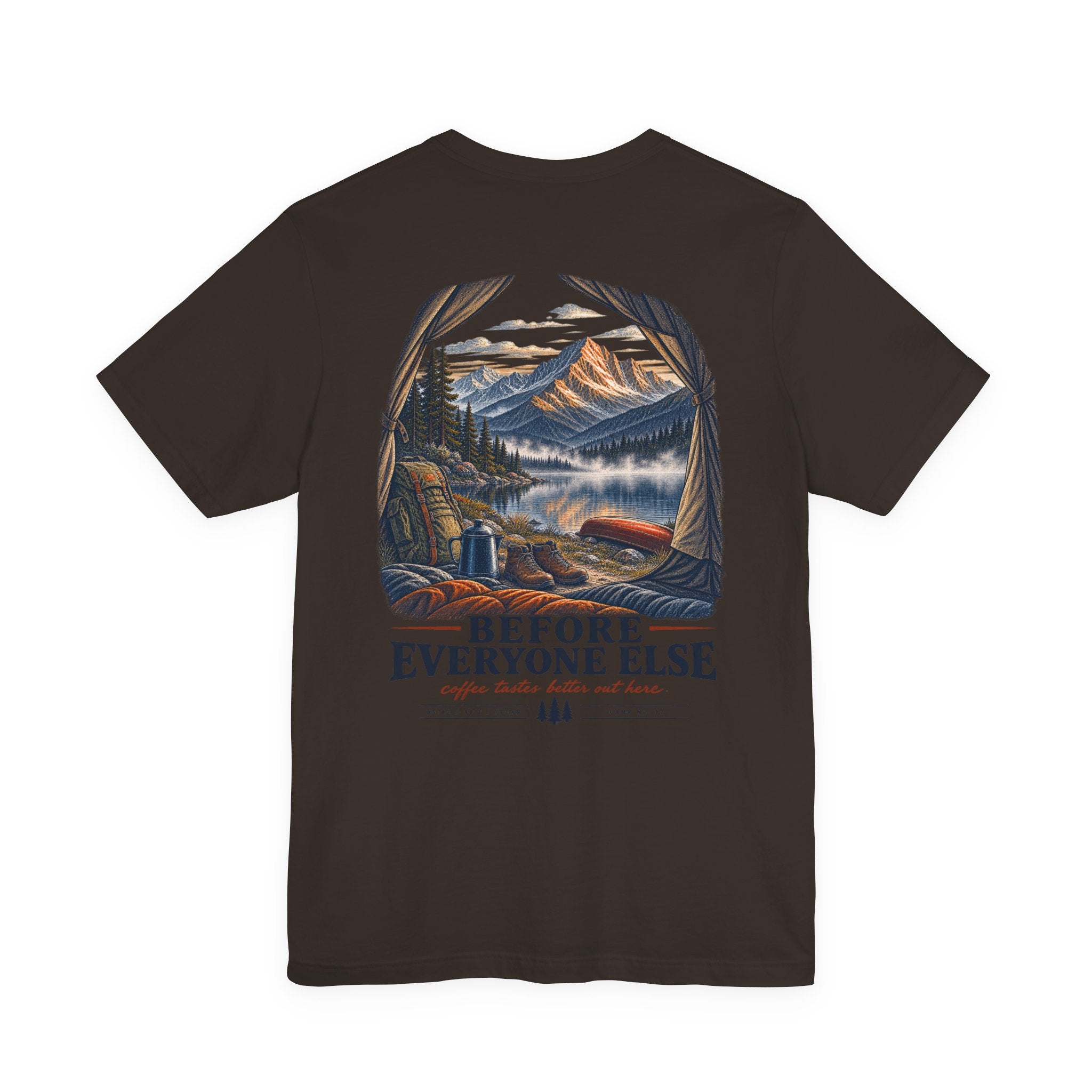 5:42 AM Camping T‑Shirt — "Before Everyone Else" Morning Coffee & Mountain Tee